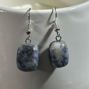 SATYAMANI Natural Stone Traditional Blue Solidate Semi-Precious Earrings S925